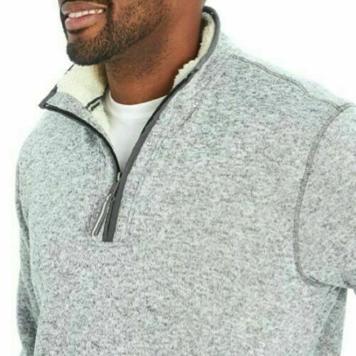 Orvis Men’s Fleece Lined Qtr Zip Pullover Sweater (Heather Grey, SMALL