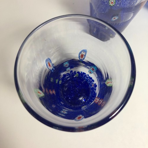 Hand Blown Murano Style Millefiori/Splatter Glass Pitcher w/ 4 Matching Glasses - Picture 20 of 24