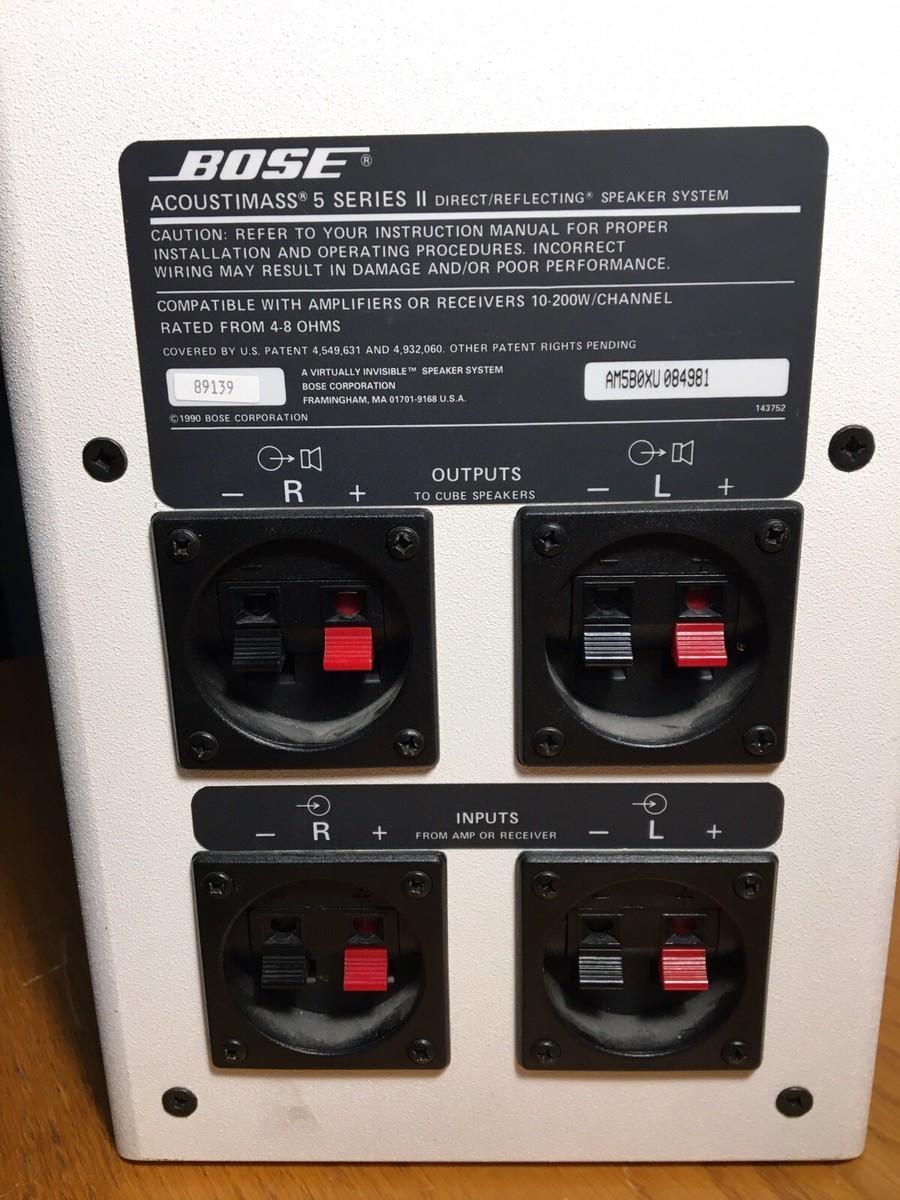 Bose Acoustimass 5 Speaker System White Subwoofer & 2 Double Cube