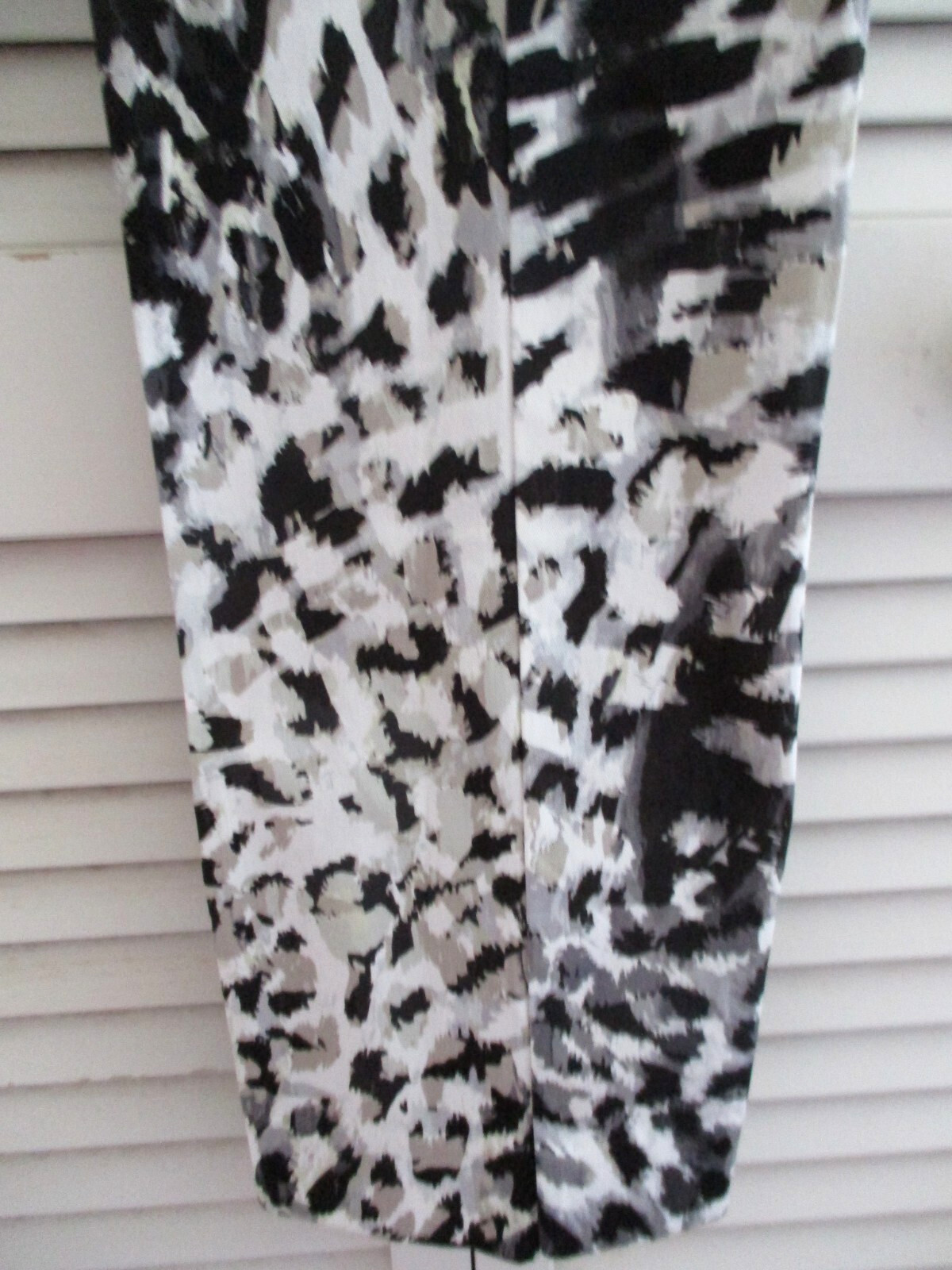 NATORI CROPPED PPANTS COTTON BLEND  LEOPARD PRINT MULTICOLOR WHITE  8 NEW