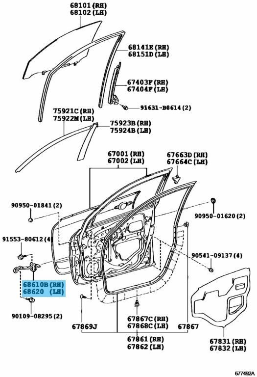 a TOYOTA RAV4 ACA30 GSA30 06-12 Genuine Front Door Check Assy RH
