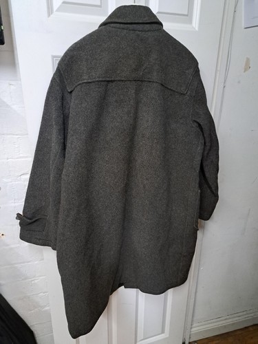 GLOVERALL DUFFLE COAT UK 44 Wool Charcoal Grey Made In England Overcoat Jacket - Picture 11 of 13