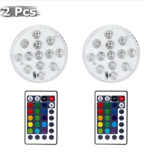 Waterproof Underwater Led Lights w/Remote for Swimming Pool Fountain Hot tube
