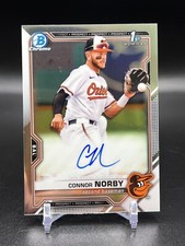 2021 Bowman Draft Chrome 1st Bowman Auto Connor Norby RC #CDA-CN Orioles CLEAN