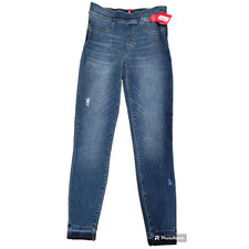 SPANX Distressed Denim Leggings Medium Wash size Small Pull-On Shaping Everyday
