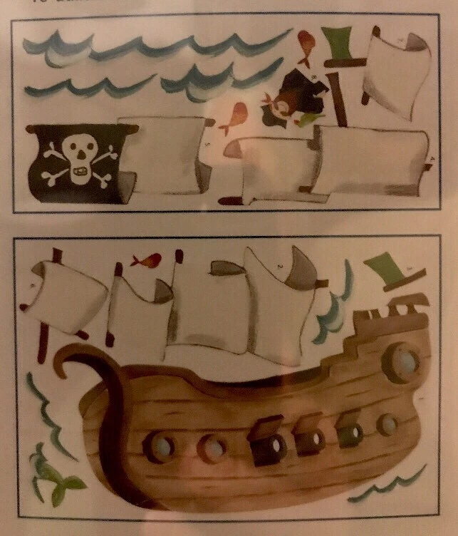CALCOMANÍAS DE PARED BARCO PIRATA Pegatinas Guardería Bebé Niños Dormitorio Gigante Decoración NUEVO Foto 3 de 3