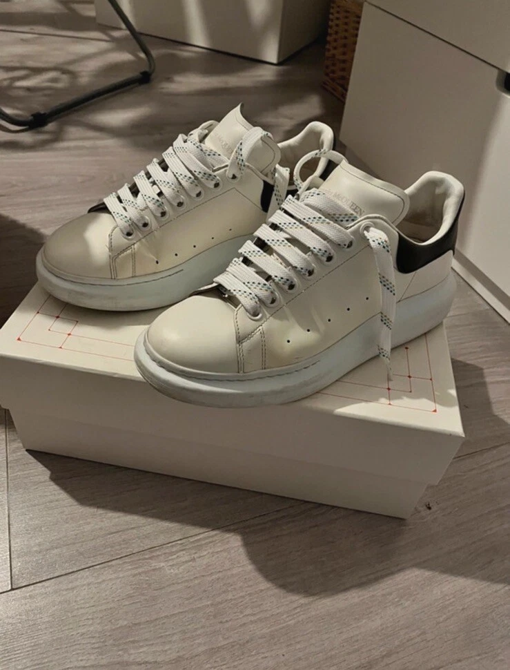 Alexander mcqueen larry sales white leather trainers
