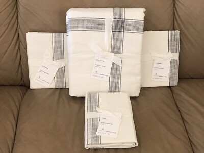 POTTERY BARN WINDOW PANE FULL QUEEN & 2 STANDARD 1 EURO SHAMS NEW WITH TAGS