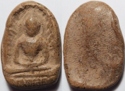 Thailändisches Amulett Phra Sum Kor Lan Dok Mai Gruft Gebackener Ton Rattanak...