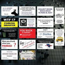 Funny Novelty Prank Bad Parking Cards - Set o...