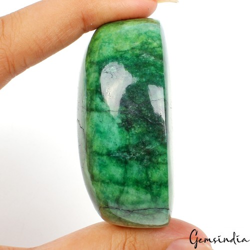 Cabujón ovalado esmeralda verde natural de 630 quilates tierra suelta extraída piedra preciosa certificada - Imagen 3 de 7