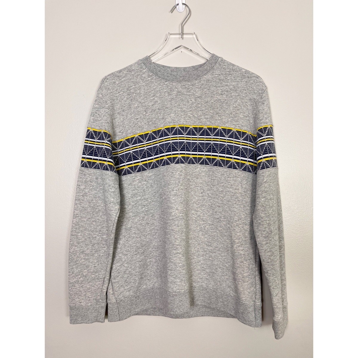 Ted Baker Mens Sweatshirt Grey Size Medium Long Sleeves Crew Sweater  Printed