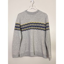 Ted Baker Mens Sweatshirt Grey Size 3 Medium Long Sleeves Crew Sweater Printed 3