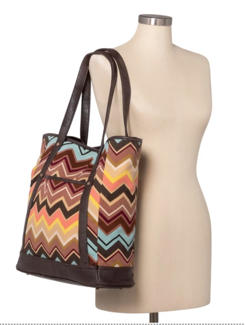 MISSONI for Target XOXO Colore Zig Zag Large Tote Handbag Brand