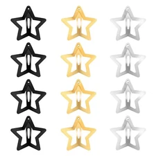 12PCS Metal Star Snap Hair Clips, 1.6 Inches Star Hair Clips for Kids Girls a...