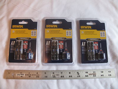 (3) NEW Irwin 3 pc Impact Double Ended Power Bits Phillips #1 #2 #3 1903502