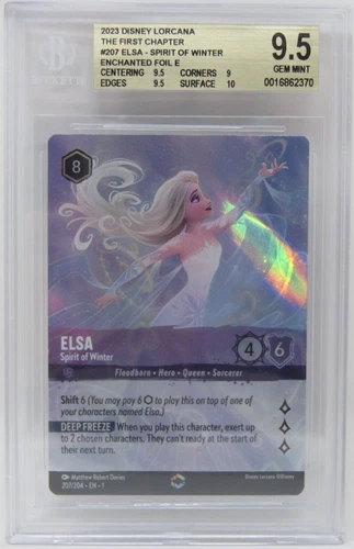 2023 Disney Lorcana Enchanted #207 Elsa Spirit Of Winter BGS 9.5 Gem Mint