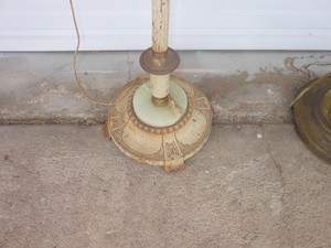 Antique 1930s Floor Lamps In White With Gold Marble Base Ebay