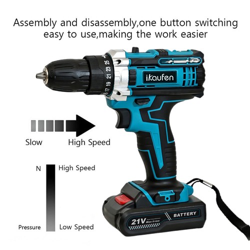 21V Cordless Drill Impact Driver w/2 Battery & Magnetic Screwdrivers & Hand Tool - Picture 16 of 36