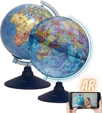 Exerz AR Globe Cable-Free Illuminated World Globe LED Light Up Dia32cm 25cm 21cm