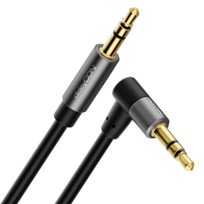 1m 3,5mm Stereo AUX Klinken Kabel 90° Audio Klinke Kabel Stecker PC Auto Handy