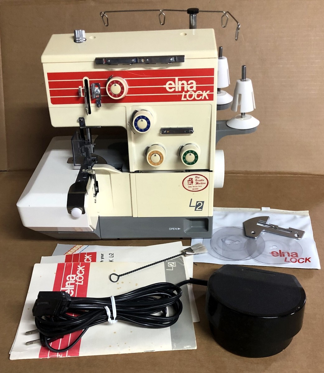 Elna Lock L2 Serger Machine with Pedal, Instruction Booklet & some