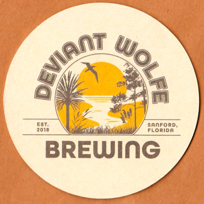 Deviant Wolfe  Brewing Co  Beer Coaster Sanford FL