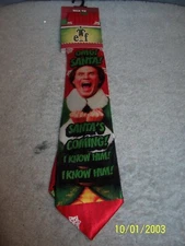 Christmas Men's Neck Tie Elf The Movie OMG Santa's Coming Will Ferrell New