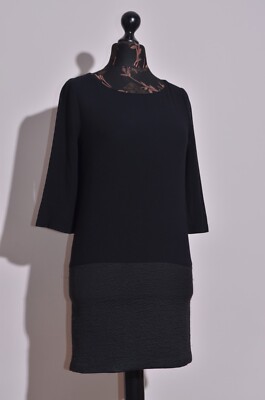 ba&sh Damen Kleid Schwarz 3/4 Arm Wolle Baumwollmischung Größe 0 / XS