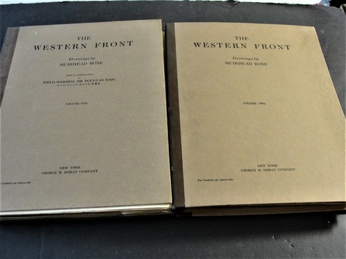 The Western Front: Drawings (200) by Muirhead Bone, 1917 (2) Volumes Full Set. - Picture 3 of 12