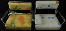Pride Trimble Toddler Child Booster Vinyl Seat Retro VTG Yellow White Lot of 2