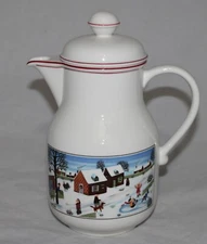 VILLEROY & BOCH COFFEE POT SERVER DESIGN NAIF CHRISTMAS