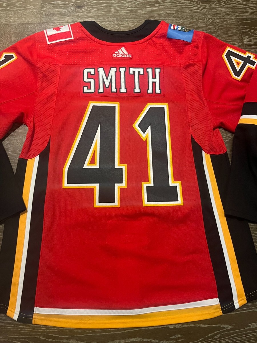 Authentic Adidas Mens Red Calgary Flames Hockey Jersey Mike Smith
