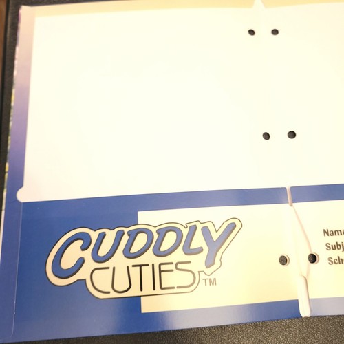 Vtg 90's Cuddly Cuties Kitten Cat Floral Flower School Folder Cute Hole Punches - Picture 3 of 4
