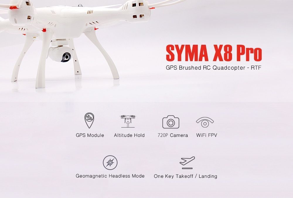 syma x8pro gps with 720p wifi fpv camera altitude hold rc drone quadcopter