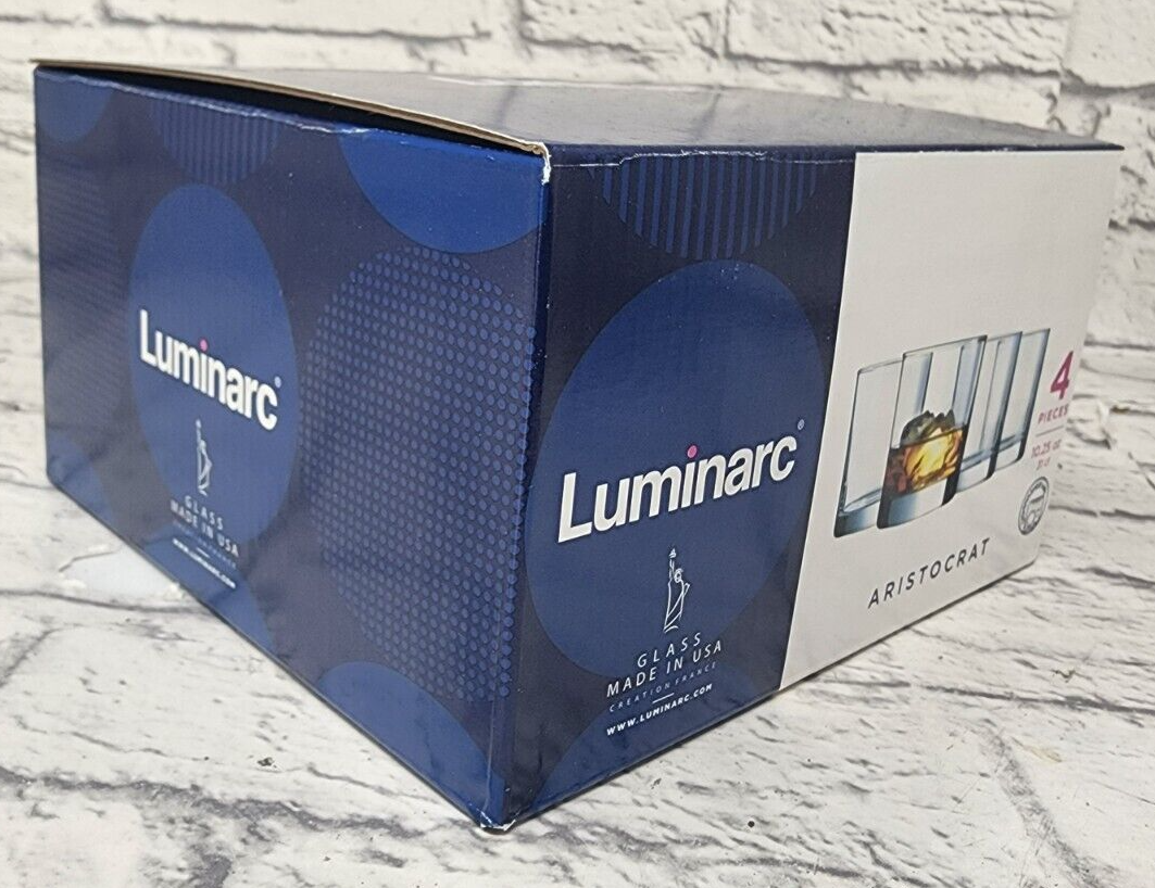 Luminarc Aristocrat 10.25 oz On The Rocks Glasses, Set of 4, Whisky