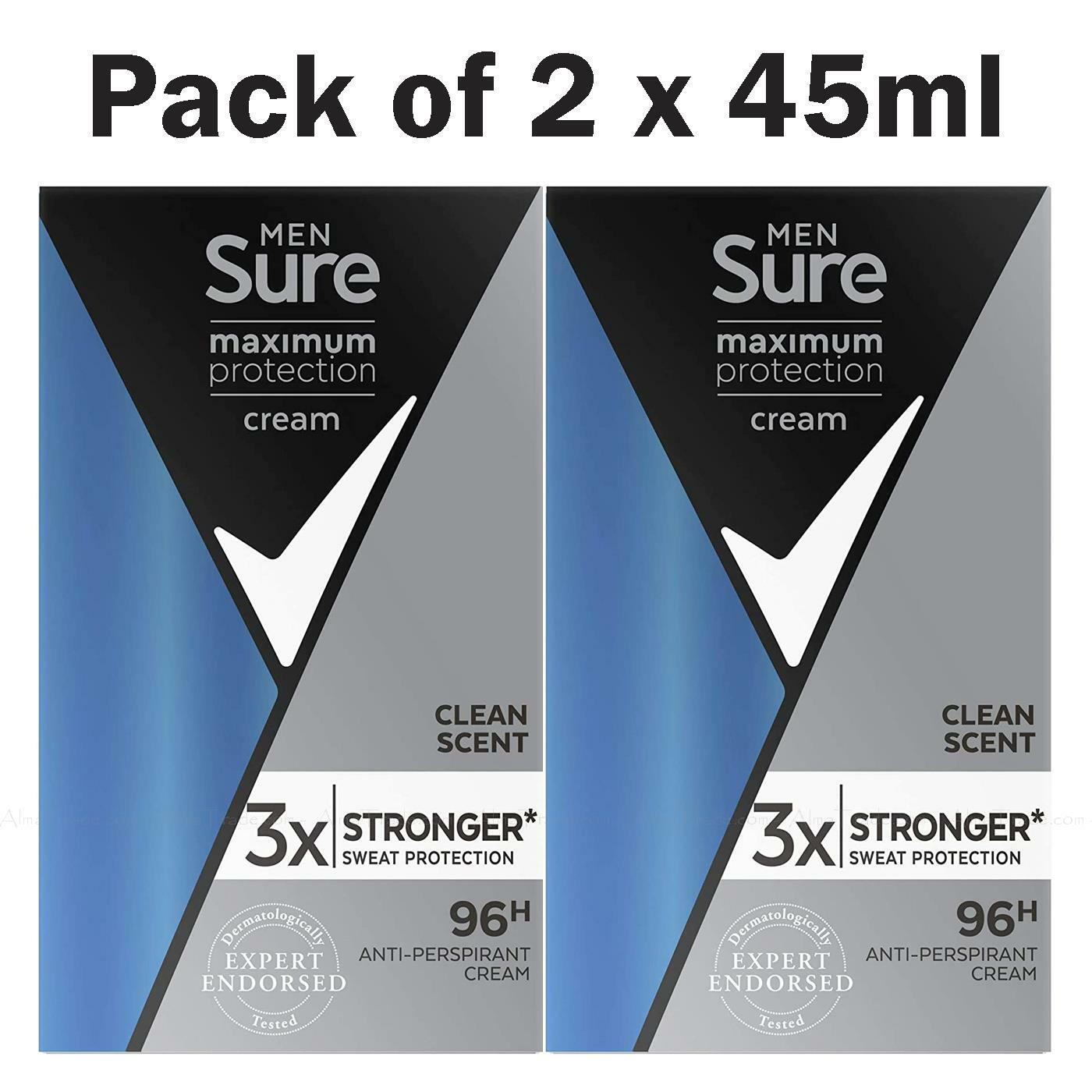 Sure Men Maximum Protction Anti-Perspirant Deodorant Stick - Pack of 2 x 45ml