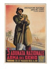 1935 Turin Italian Associazione Nazionale Arma Del Genio Barbara Postcard 2681