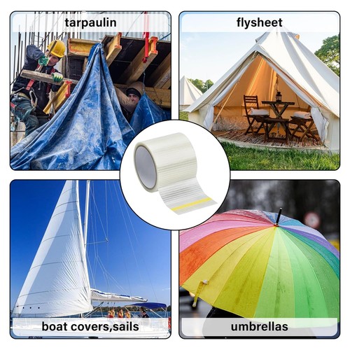 ECHOBUY Nastro Riparazione Tende da Sole 12m x 8cm Nastro di Riparazione per Tel - Foto 3 di 7