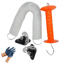 24 ft Electric Fence Gate Handle Kit with Heavy Duty Tension Spring & 3-Way A...