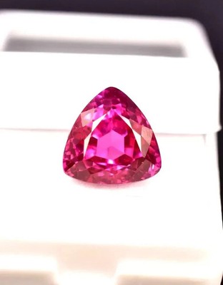 10.8 Ct Natural Certified Flawless Burma Trillion Pink Ruby Loose SG Gemstone