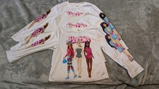 Barbie Girls 3-Pieces Pajama Long Sleeve Fleece Graphic Print Size 4-5