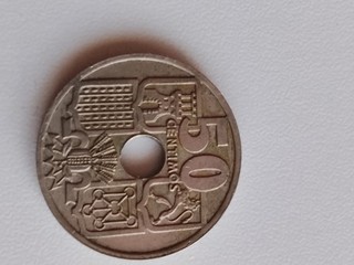 MONEDA 50 CÉNTIMOS 1949 FLECHAS INVERTIDAS ESPAÑA