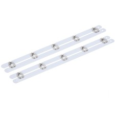 2 Set Corset Busk, 10 Inch White Steel Boning Support with Silver Buttons