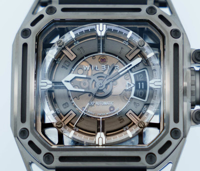 Wilbur EXP A - 41mm Titan Automatik Skelett Datum Herrenuhr