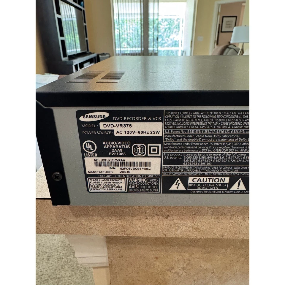 Samsung DVD VR375 DVD Recorder VCR Player Combo Full HD Up-Scaling No Remote - Image 2 of 2
