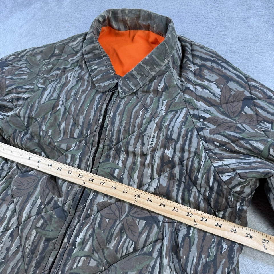 Vintage Realtree Jacket Mens 2XL Camo Full Zip Reversible Blaze Orange Hunting - Image 4 of 4