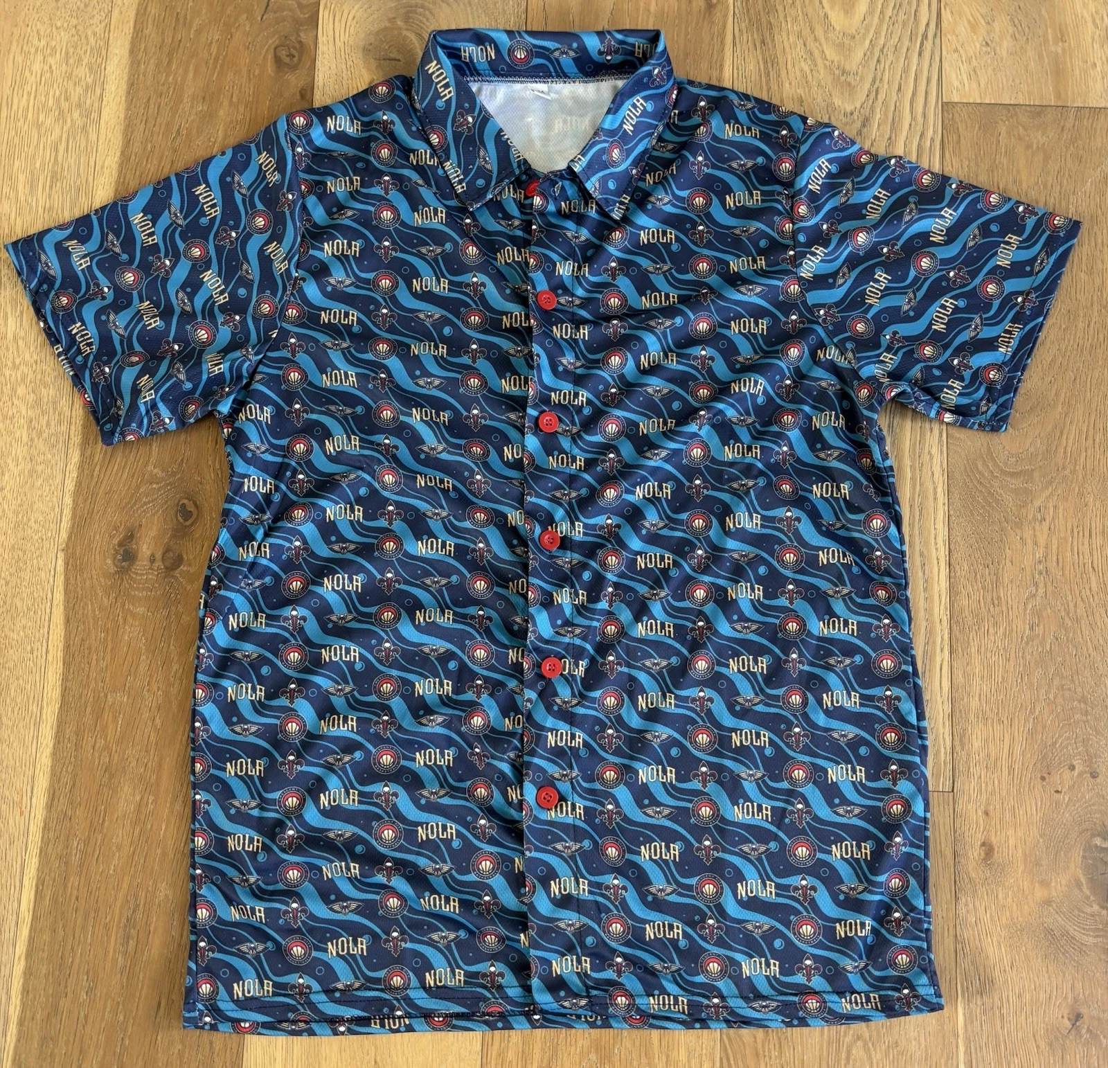 New Orleans Pelicans Button Down Hawaiian Shirt NBA Size Medium M