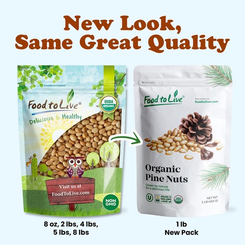 Organic Dry Roasted Pine Nuts - Non-GMO, Vegan, Kosher, Bulk - by Food to Live - 第 8/56 張圖片
