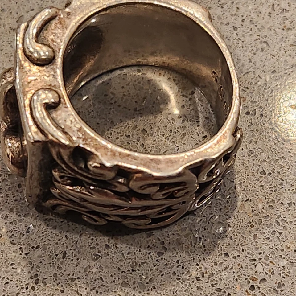 Anillo Para Hombres Raro Pesado Chapado en Plata Gavilane's Gótico Moda Joyería talla 12 Foto 2 de 4